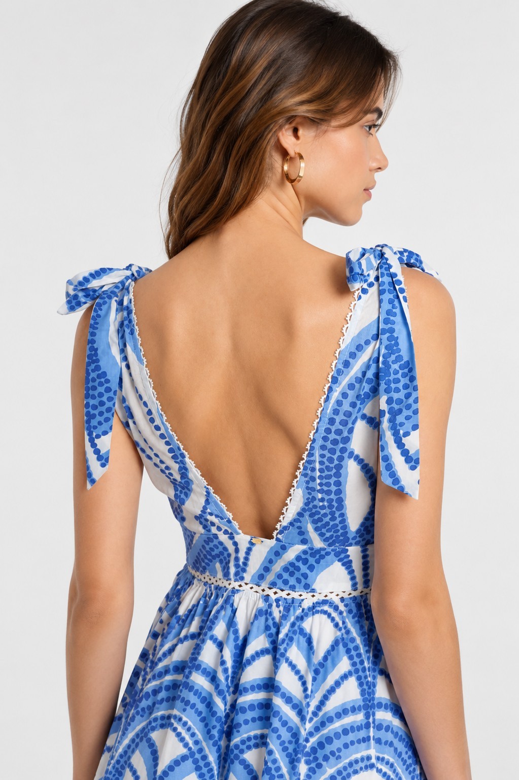 Poupette St. Barth Blue Size XL Cara Eyelet Mini Dress Boho NEW