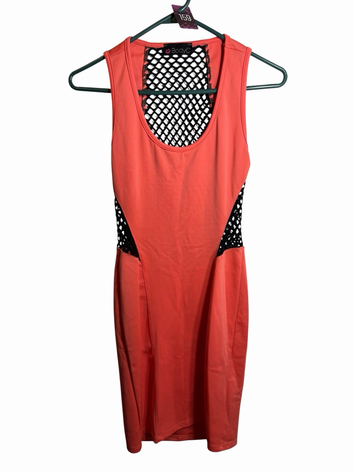 body c juniors net back sleeveless tank top dress size small