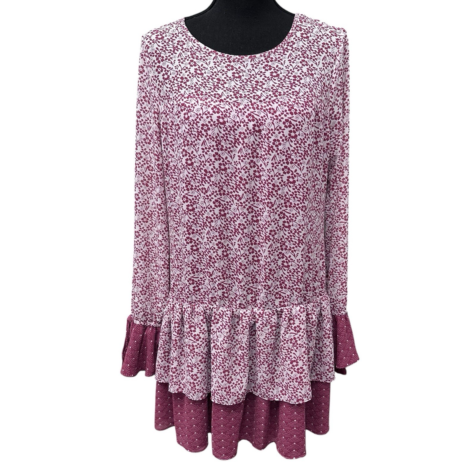 TULAROSA Women’s Size Small Berkley Dress Dusted Berry Long Sleeve