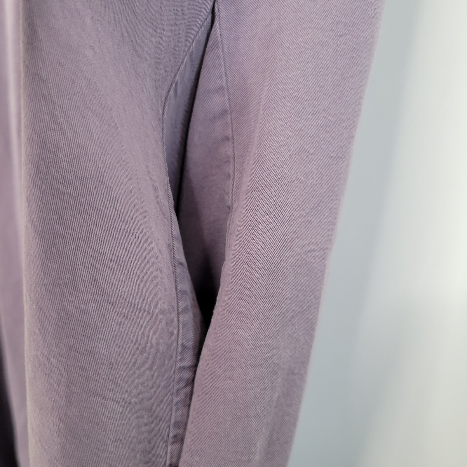 LUUKAA Dusty Purple Midi Shift Dress Size 12 Sleeveless Cowl Pockets Lagenlook