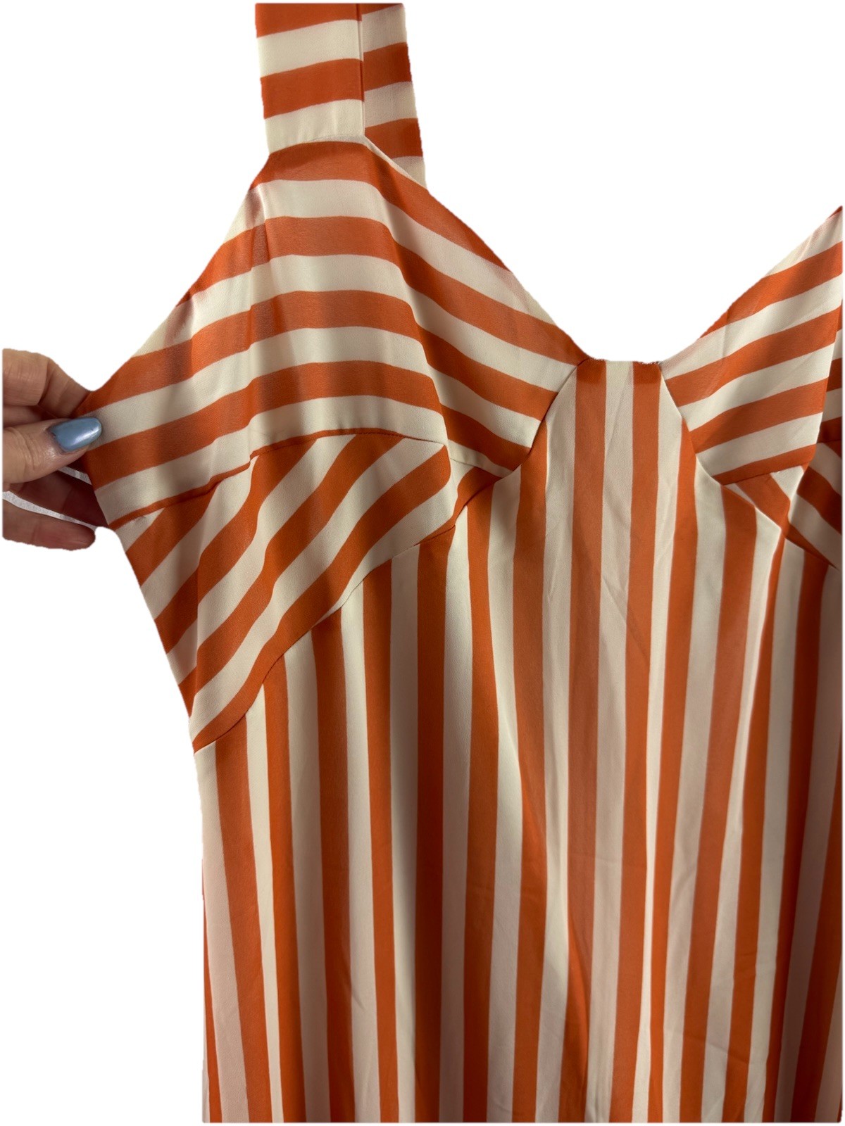 ASOS DESIGN spliced striped cami maxi dress with godets in rust stripe Woman 14