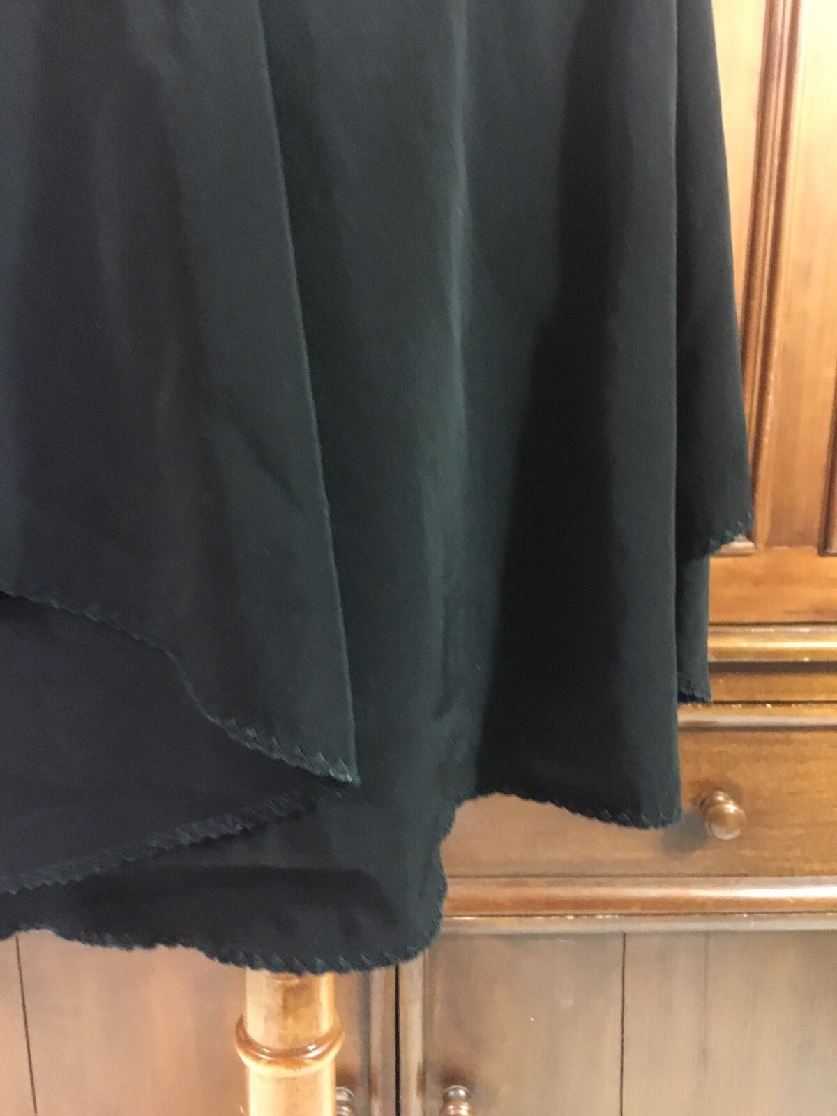 BCBG Generation Dress Solid Black Full Zip And Tie Back Cute Skirt Layer Elastic