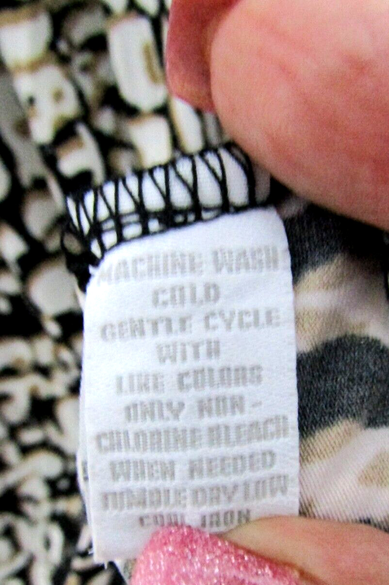 Charter Club Black Brown White Print Sleeveless V Neck Knit Sheath Dress XL