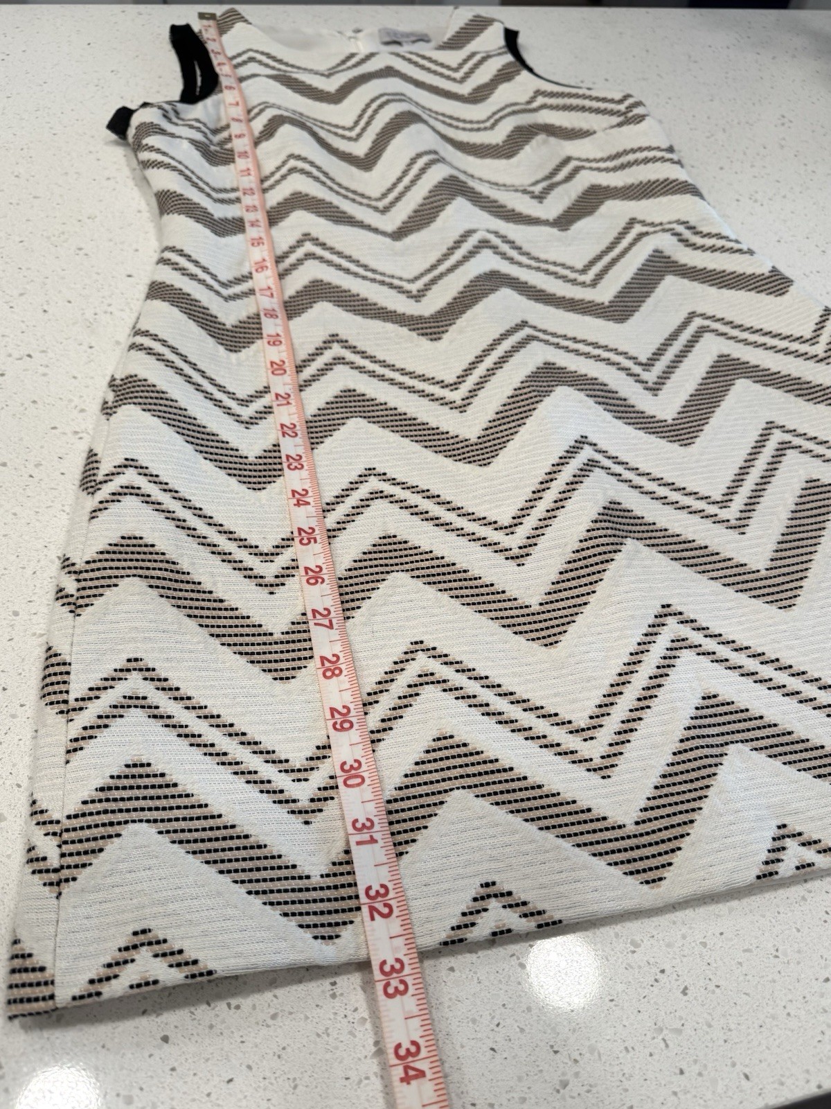 1.STATE Sheath Dress Sleeveless White Black Beige- Size S -Woven lined