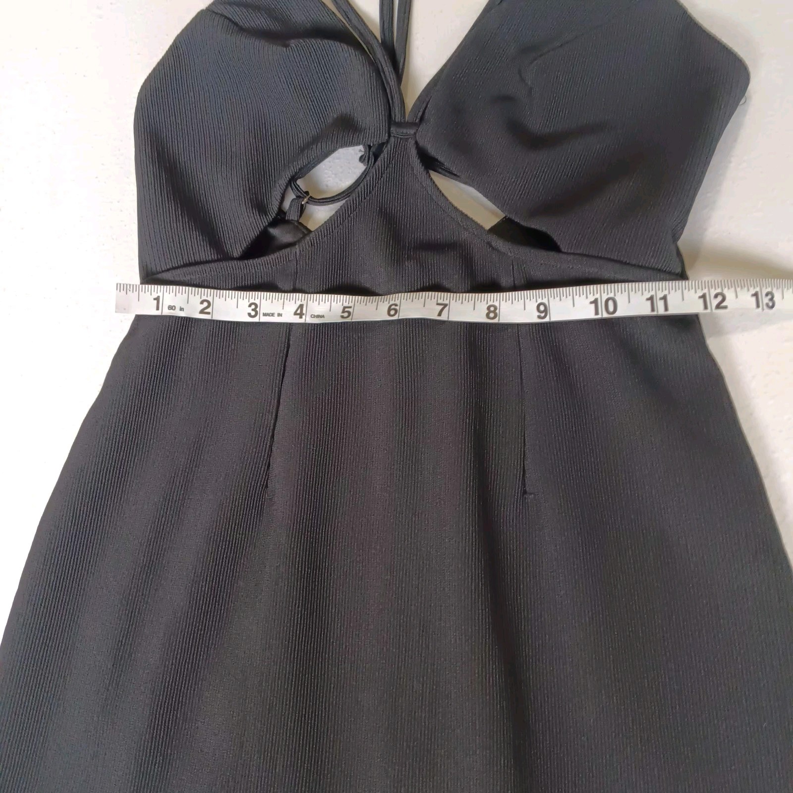 Rumor Botuique Sz S Chic Black Backless Dress With Cross Straps Zipper And Clasp