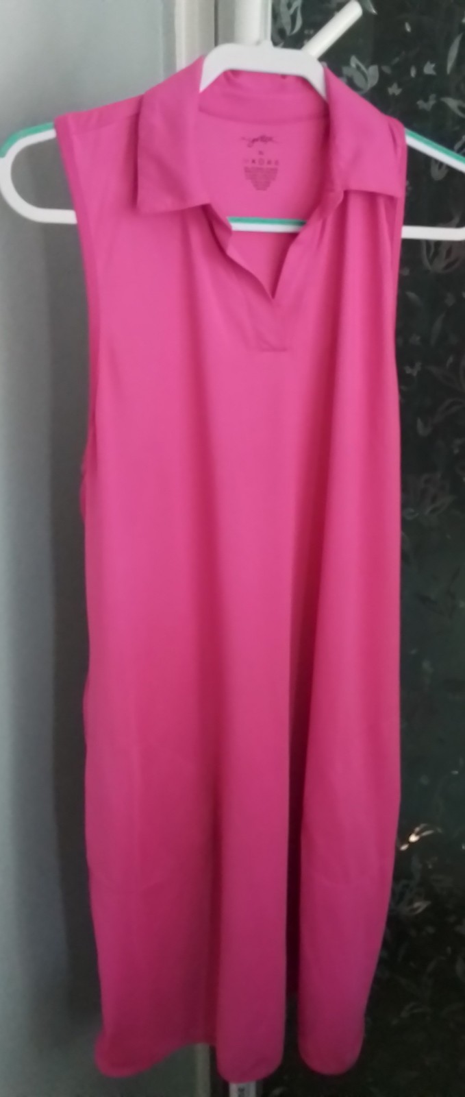 Gottex Pink Sleeveless Collar Sporty Tennis Golf Dress W Pockets Racerback XL
