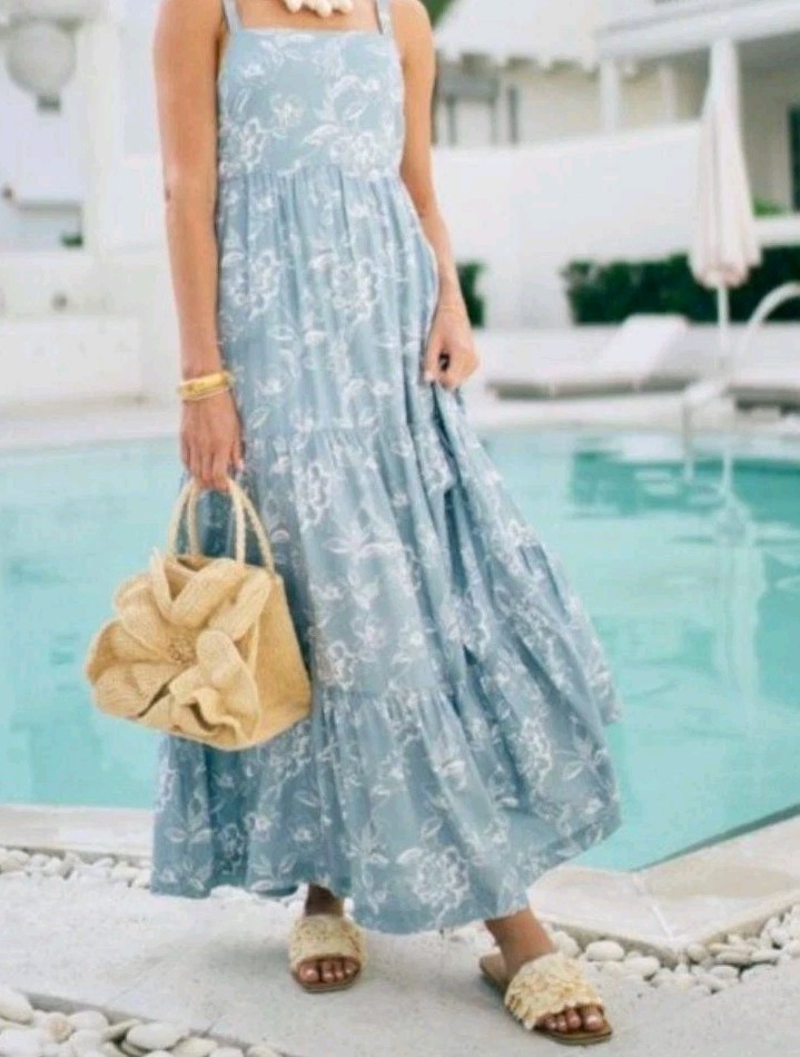 Hermoza x Loverly Grey Shea Maxi Dress Meadow Whisper Floral Size L NWT