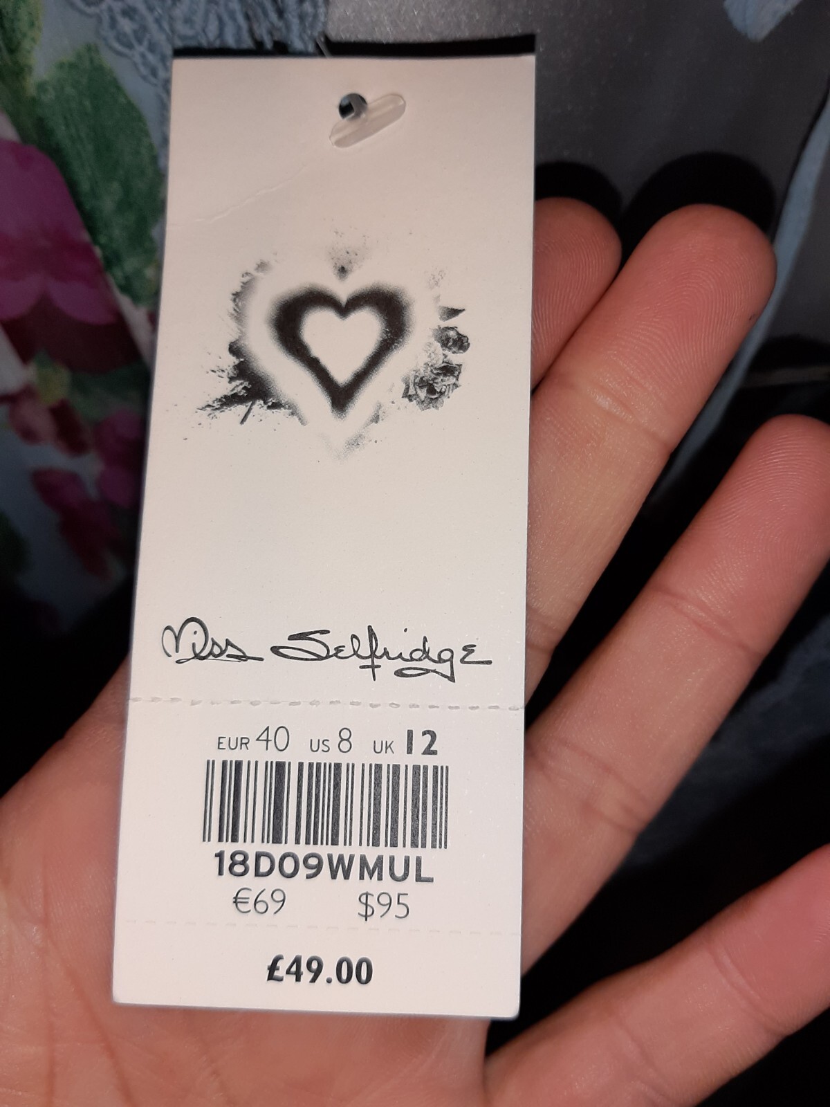 BNWT Miss Selfridge Long Blue Floral Dress, Size Uk12, Summer, Wedding RRP £49