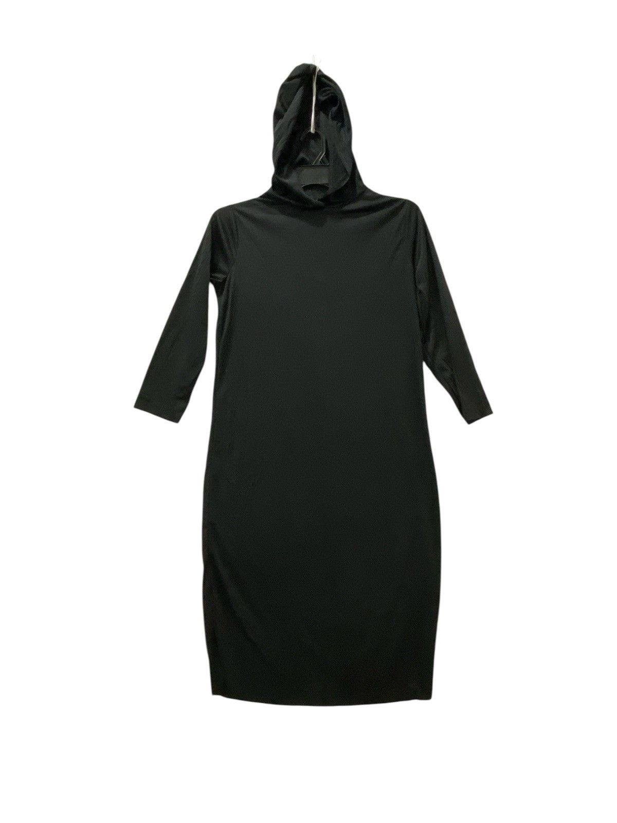 Costume Black Hooded Long Dress S M Jersey Knit Stretch Long Sleeve Halloween