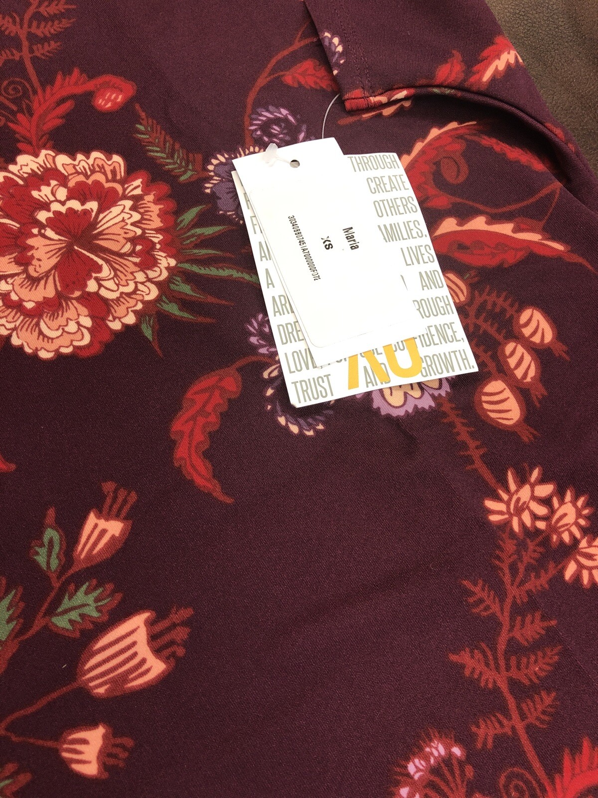 Lularoe Maria Dress 🦄 Burgundy Damask Floral Maxi Long Medium 10/12 8/10 New ❤️