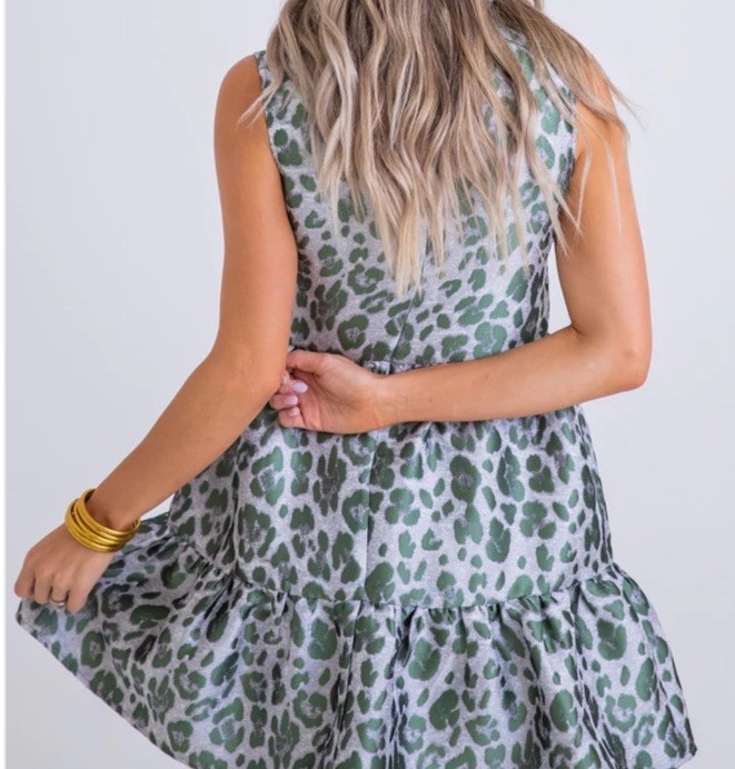 Karlie Leopard Tier Tapestry Dress Size M