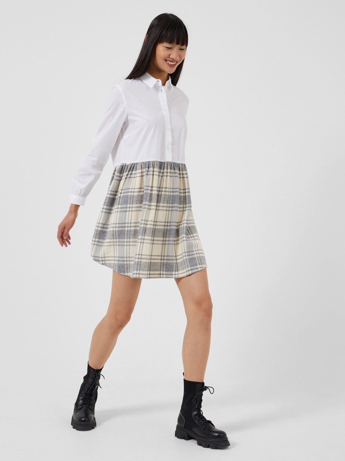 $118 Womens Flannel Mini Shirtdress 4