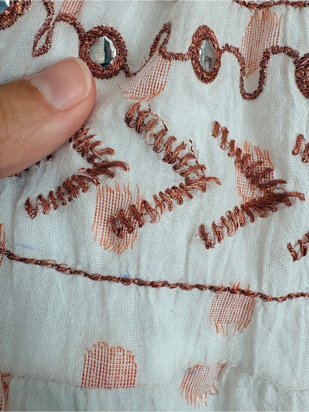 Mer St. Barth Coastal Fringe Mirrored Boho Embroidered Tassel Dress