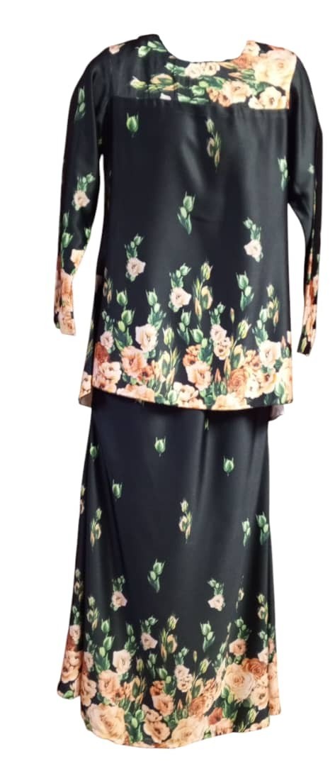 Black Floral Baju Kurung