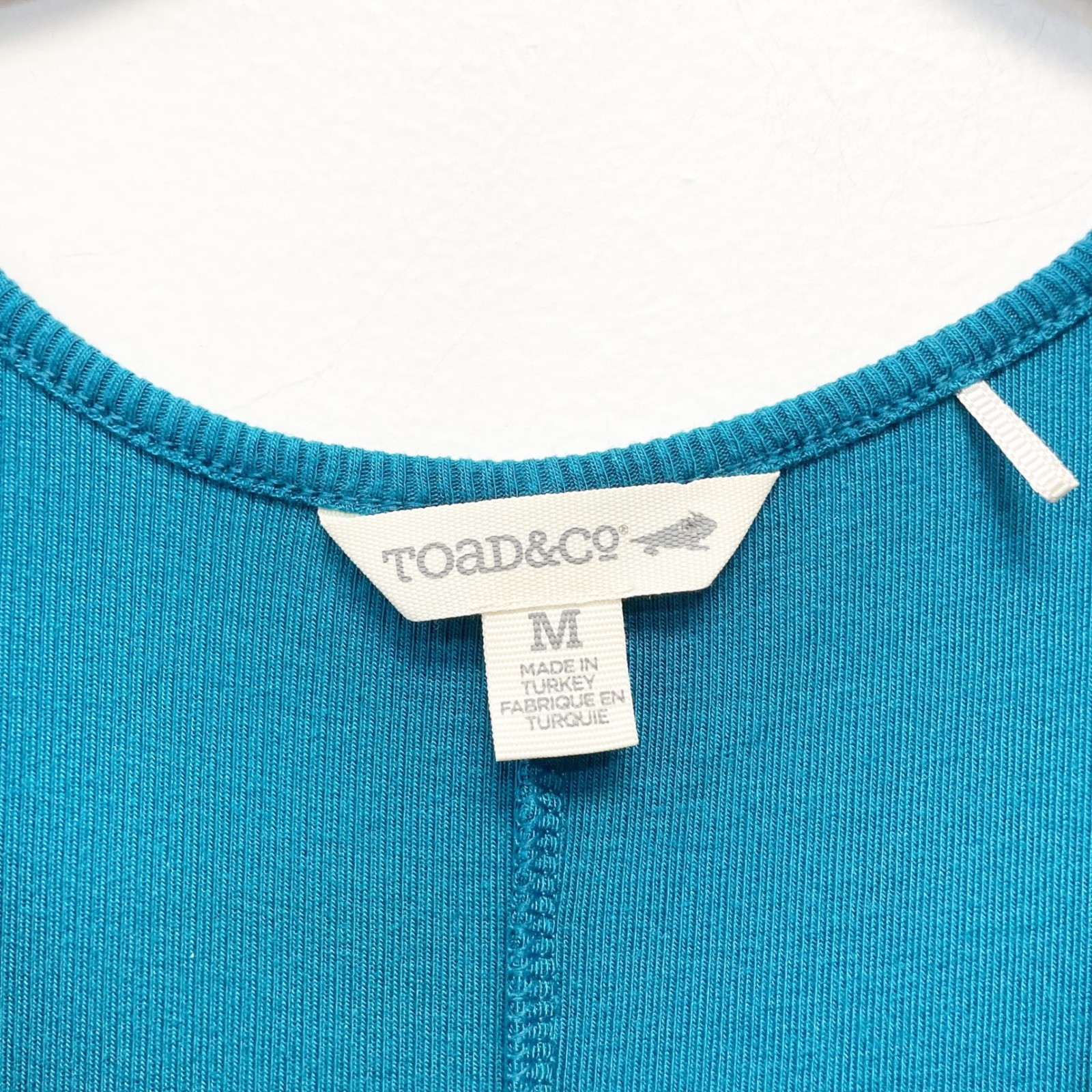 Toad & Co Women’s Teal Blue Daisy Ribbed Sleeveless Mini Dress Size M