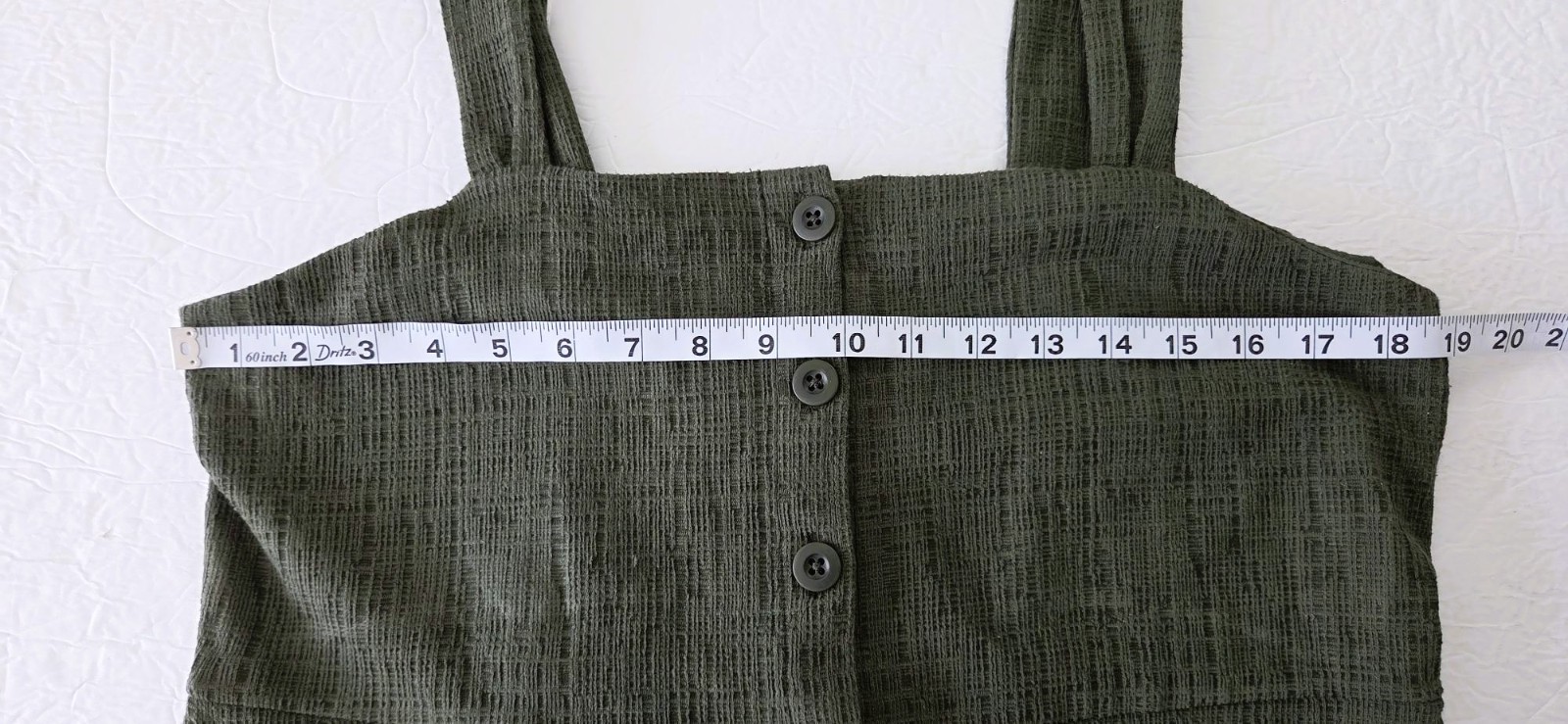Madewell Texture & Thread Button-Front Tank Dress in Olive Green Size Medium