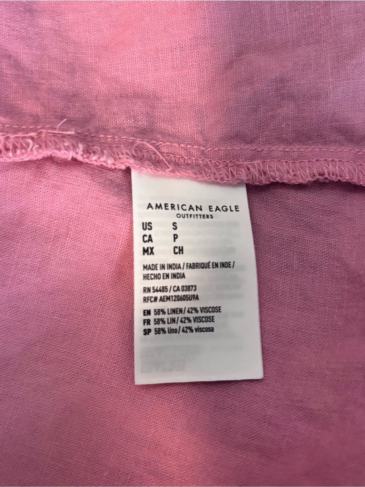 American Eagle Women’s S Pink Lace Up Back Fit & Flare Mini Dress
