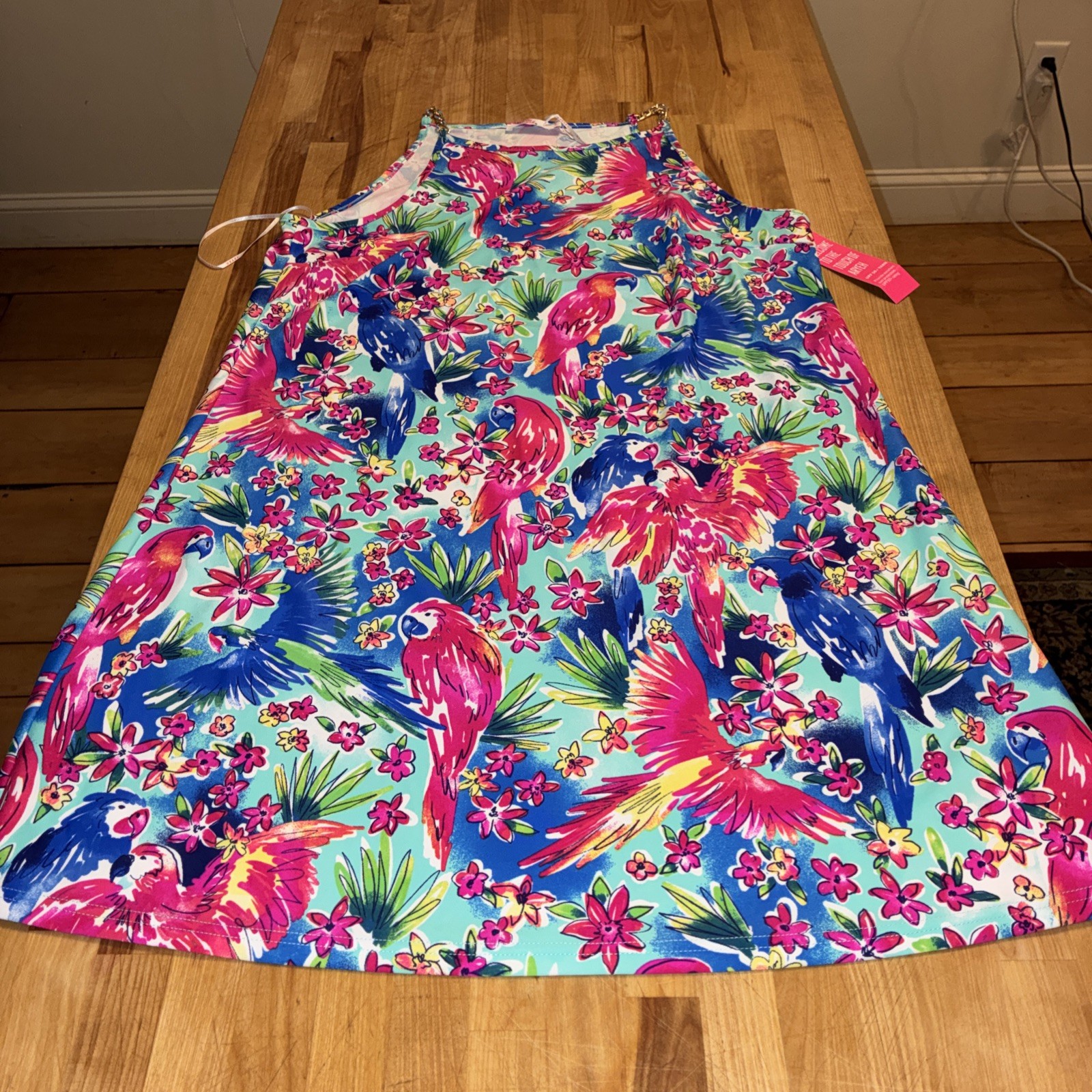 Aryeh Ladies Sundress Sz Large Multicolor Floral Spaghetti Strap SPF 50 NWT