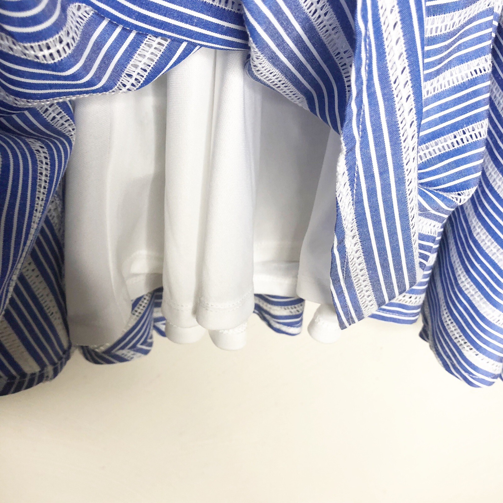 Junior’s Striped Sundress A-Line Dress Cold Shoulder $59 City Studio Blue Sz 11