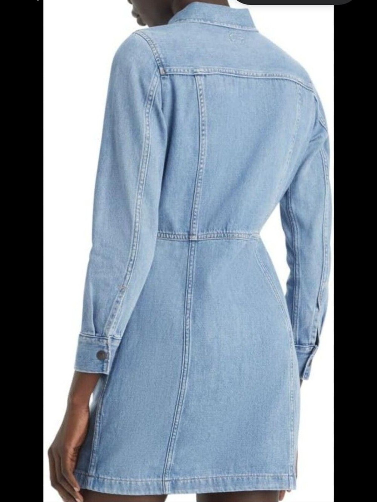 Levi’s Medium Blue Denim Button-Front Shirt Mini Dress