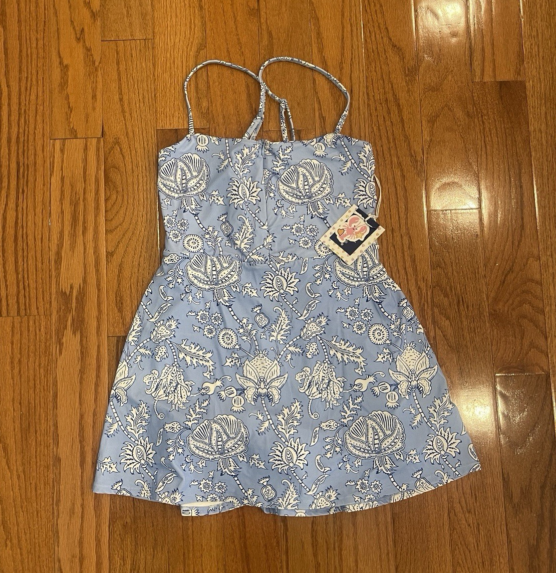 Roller Rabbit X Target Blue White Floral Racerback Tennis Athletic Dress Small