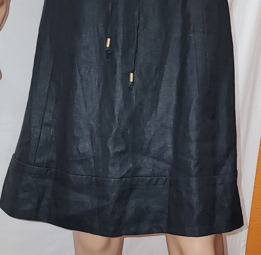 J.Crew Lace-up dress in structured linen Little Black Dress Womens Size 10 NWT