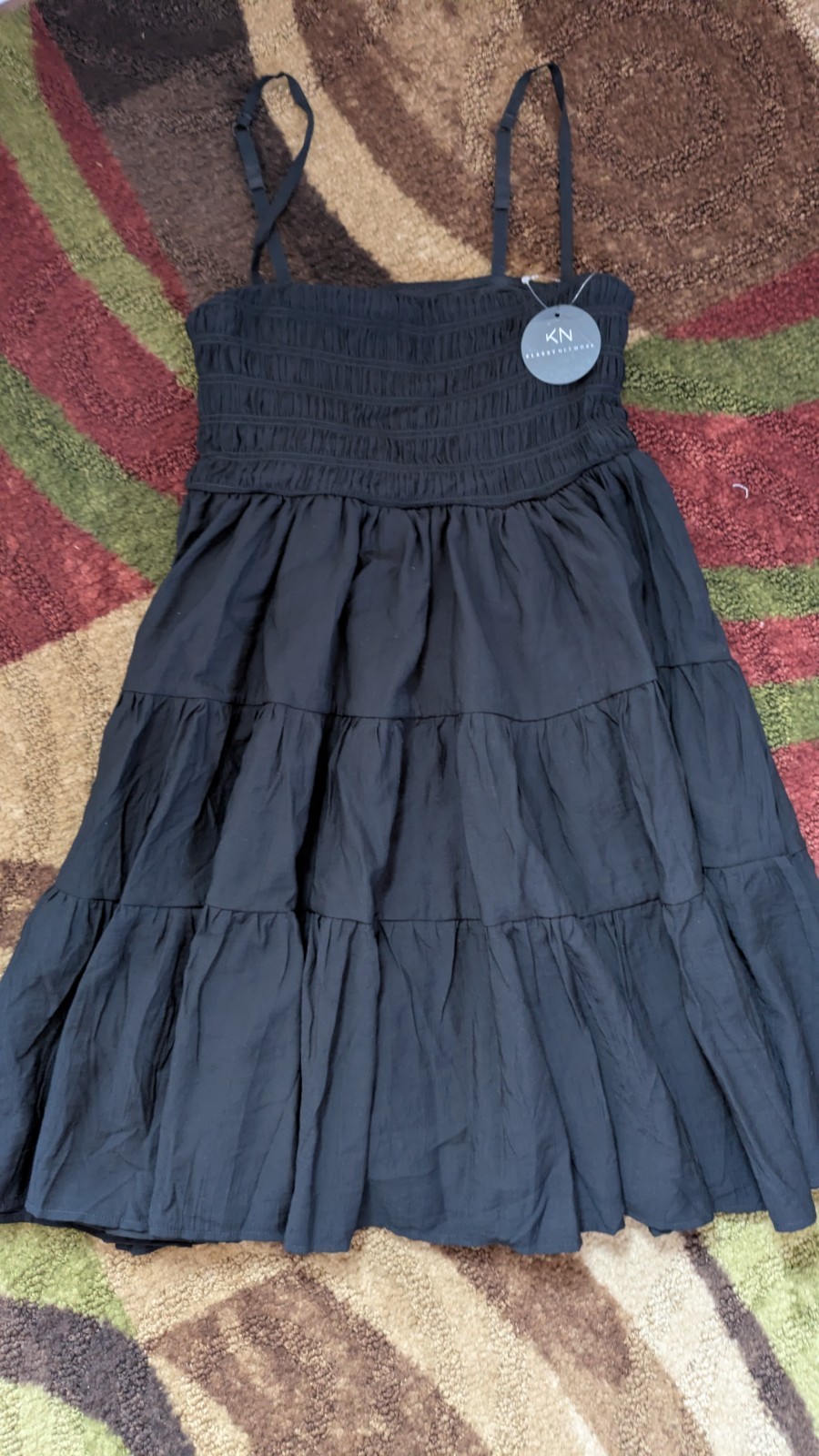 Klassy Network Mini Cocktail Dress Black Lined size M NWT adjustable straps