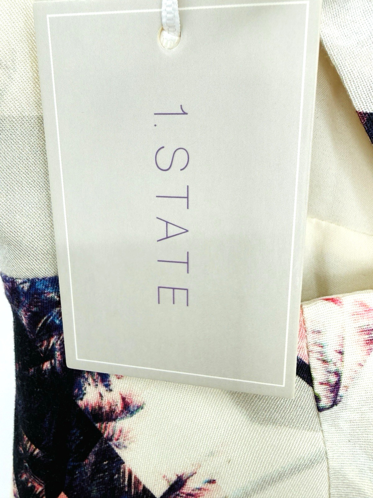 NWT 1. State A-Line Sundress Tropical Palm Spaghetti Strap Peekaboo Sides Sz XS