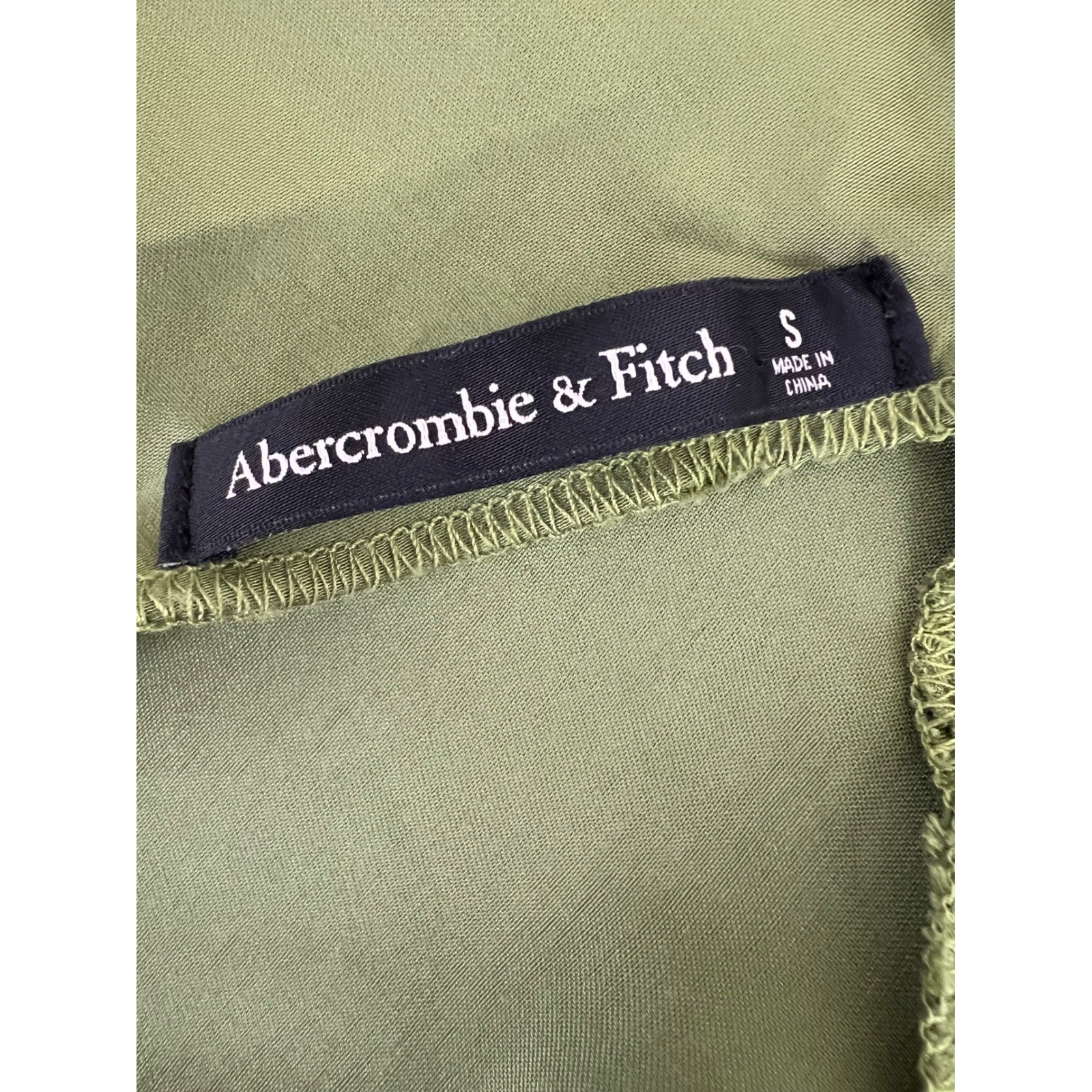 Abercrombie & Fitch Satin Slip Maxi Dress S Olive Open Cowl Back Wedding Guest