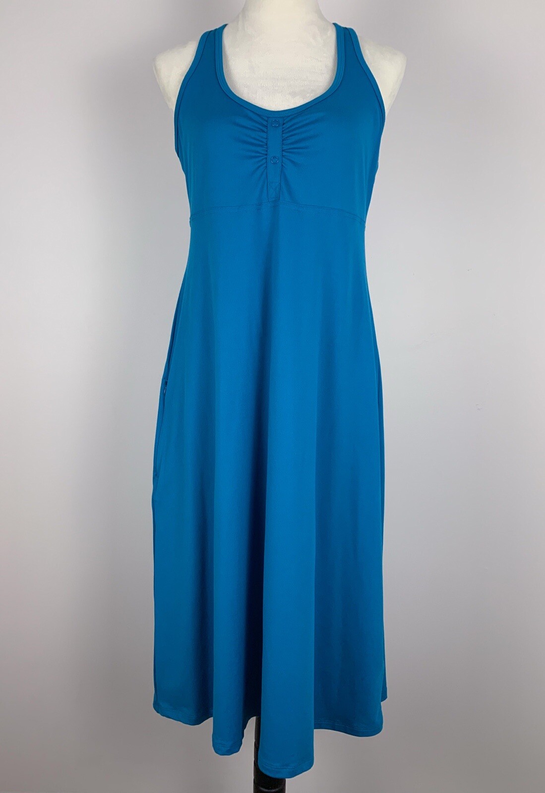 The North Face Abby Dress Tank Zip Pocket Stretch Upf 30 Womens Large Blue New