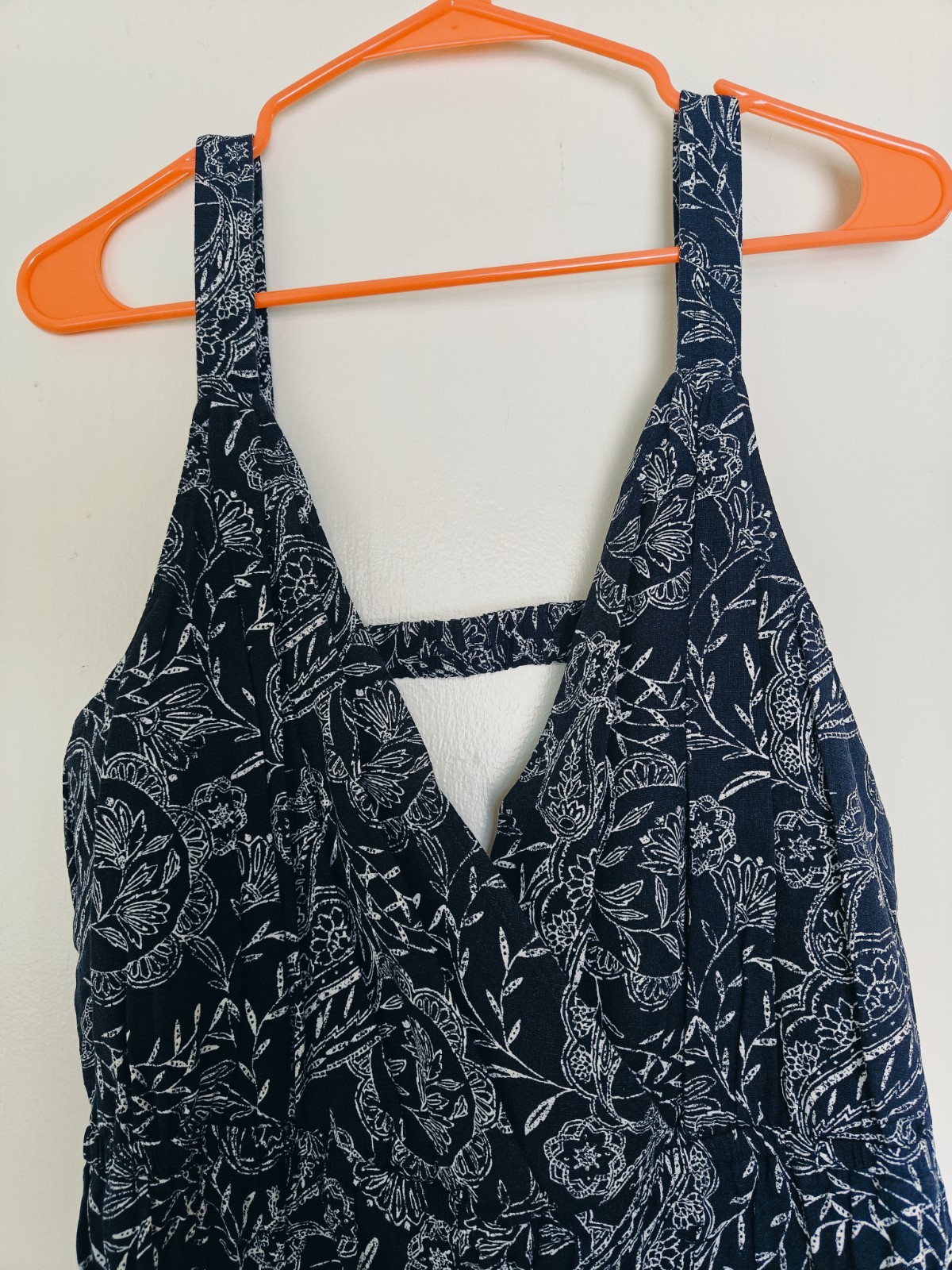 Women’s Pullover Navy Paisley Cutout Back Maxi Sundress Universal Thread XXL NWT