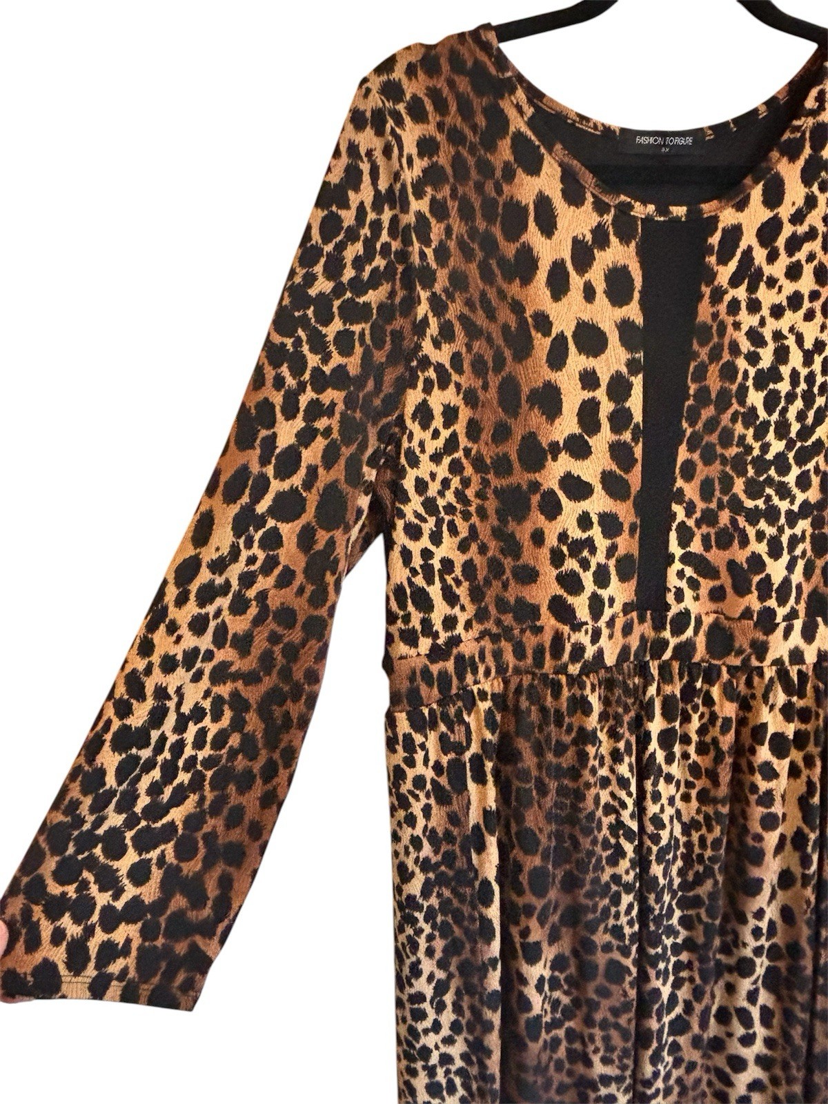 Fashion To Figure FTF Harem Leopard Animal Print Maxi Dress 3X Brown/Black