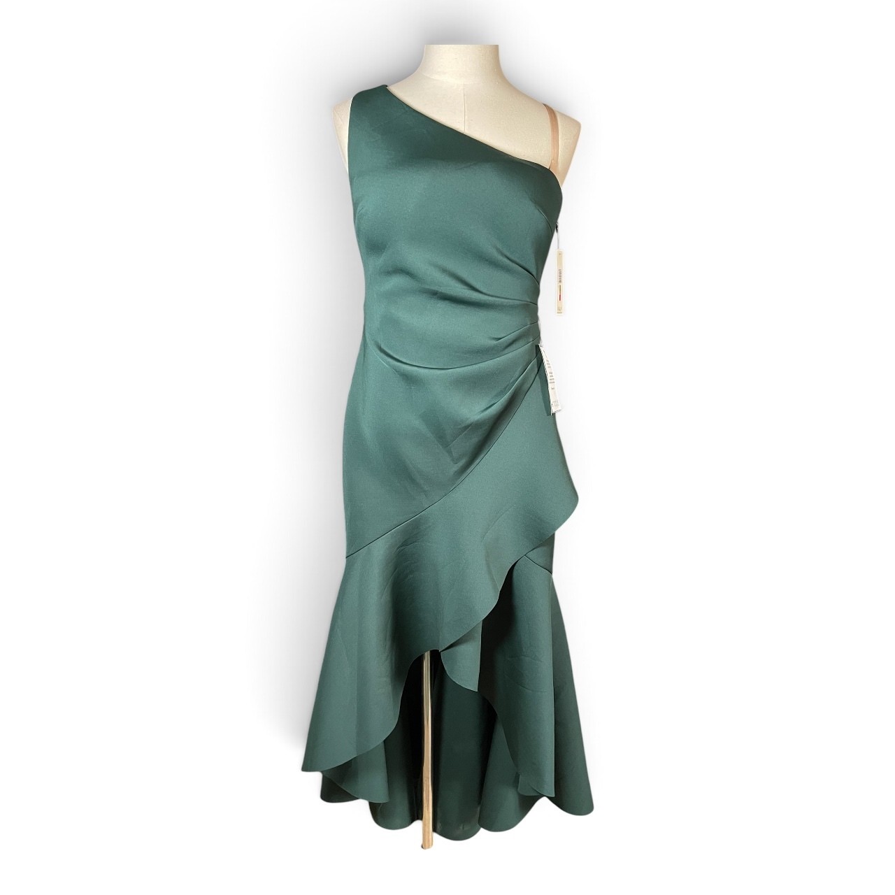 Eliza J | One Shoulder Crepe Dress | Emerald Green | Women’s 14
