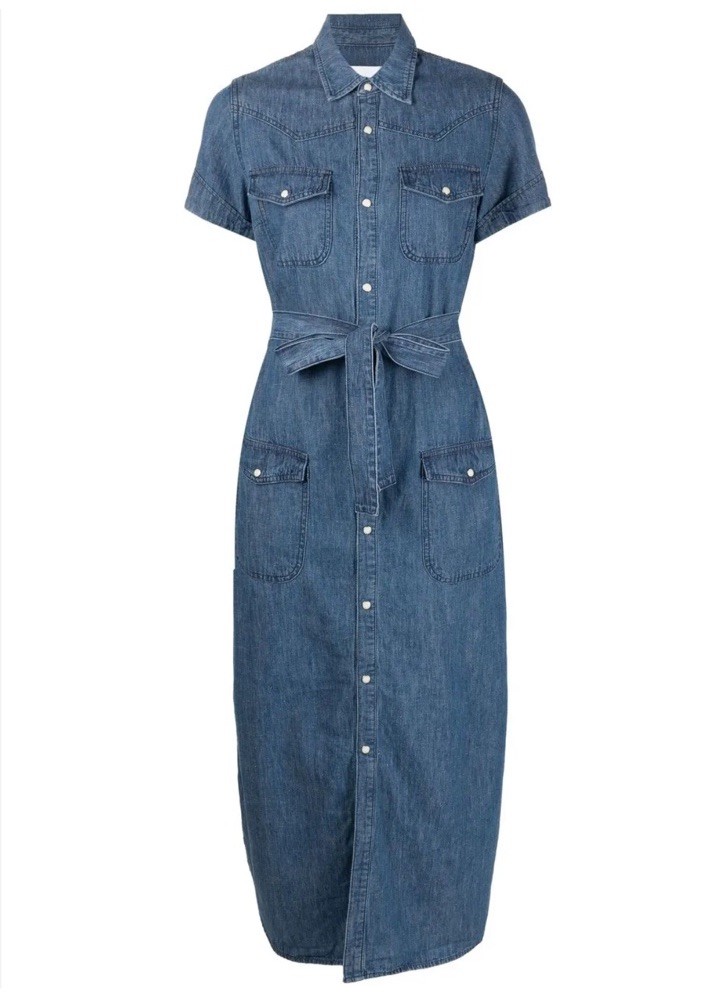 Boyish Jeans Revolve Marcel Western Shirt Dress In Blau Minimalist Womens Small