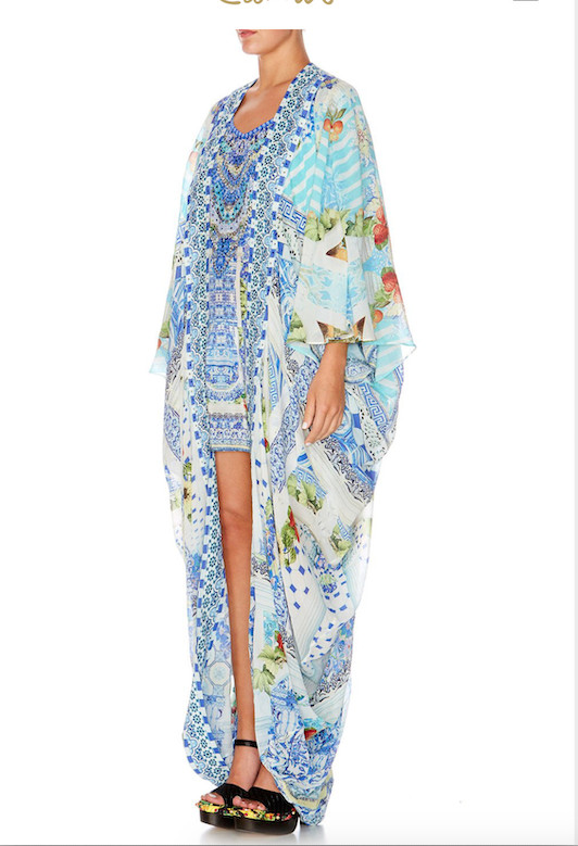 new $899 CAMILLA A NIGHT TO REMEMBER LONG CAPE JACKET KAFTAN SILK CRYSTALS