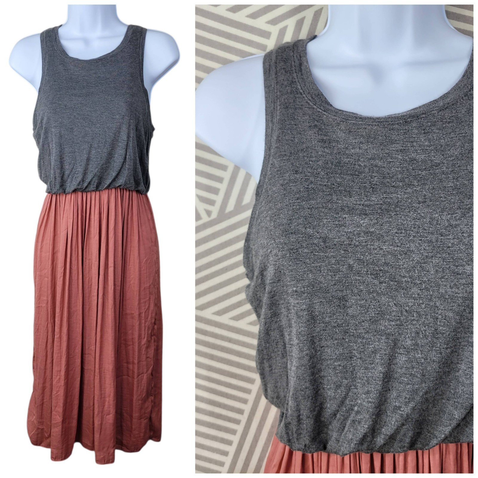Loft Shirt Tank Dress Size XS Petite Casual long Party Crinkle Skirt Midi