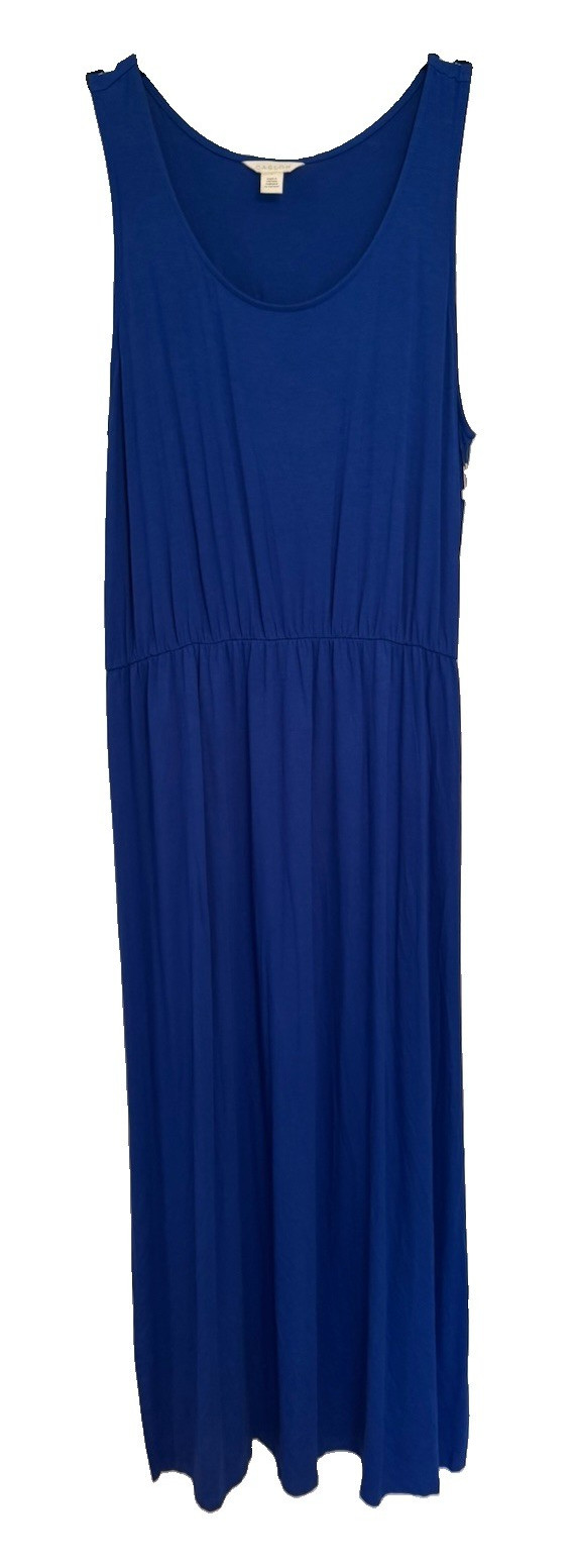 Caslon Women’s Blue Scoop Neck Sleeveless Maxi Dress Size L