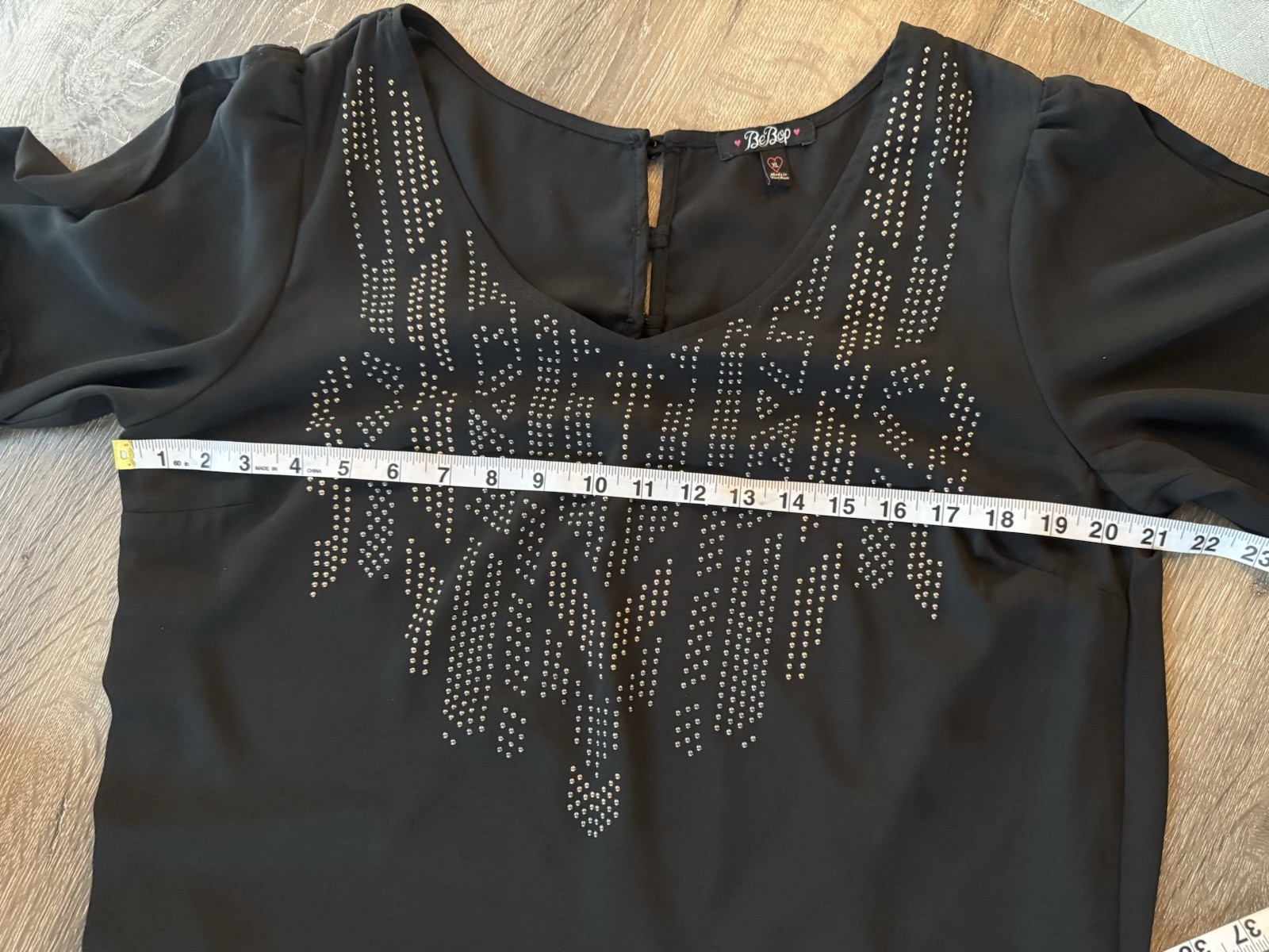 BeBop, Long Sleeve Dress With Silver And Rose Gold Studded Detailing, Size XL