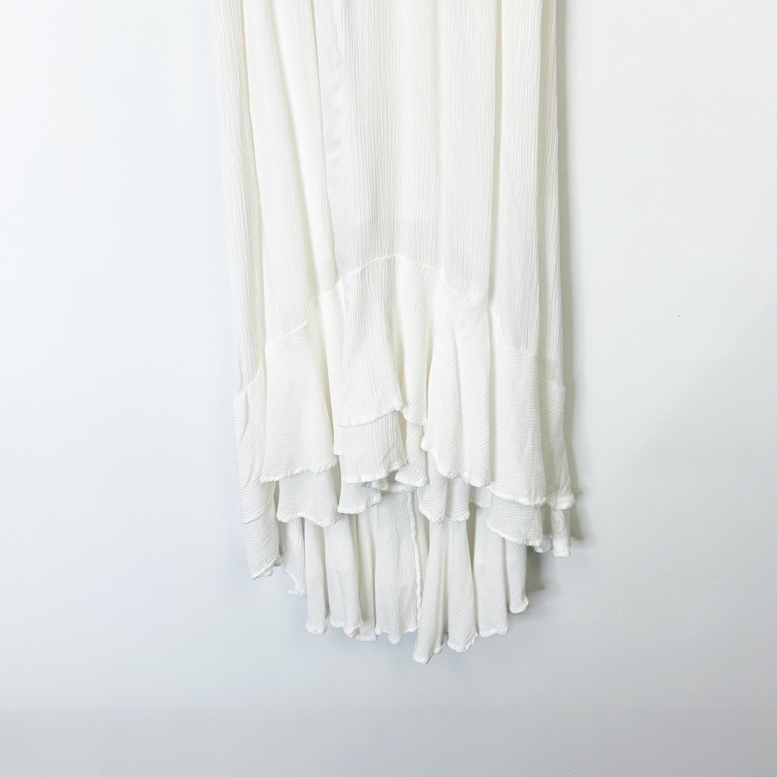 Abercrombie Fitch White Smocked High Low Maxi Dress Women’s Small Boho Cottage