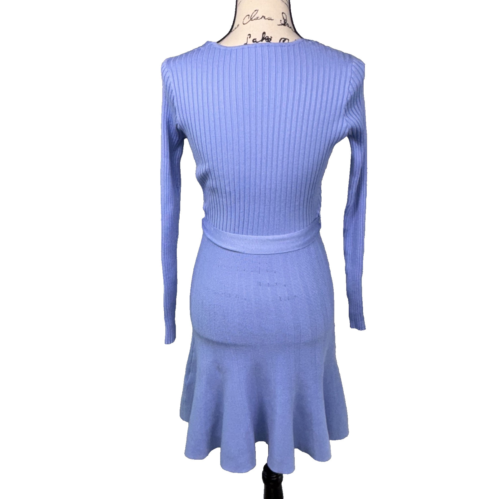 Wrap Style Dress Long Sleeved Blue Belted Stretchy Jr. 5/6 Women S Twirly Ballet