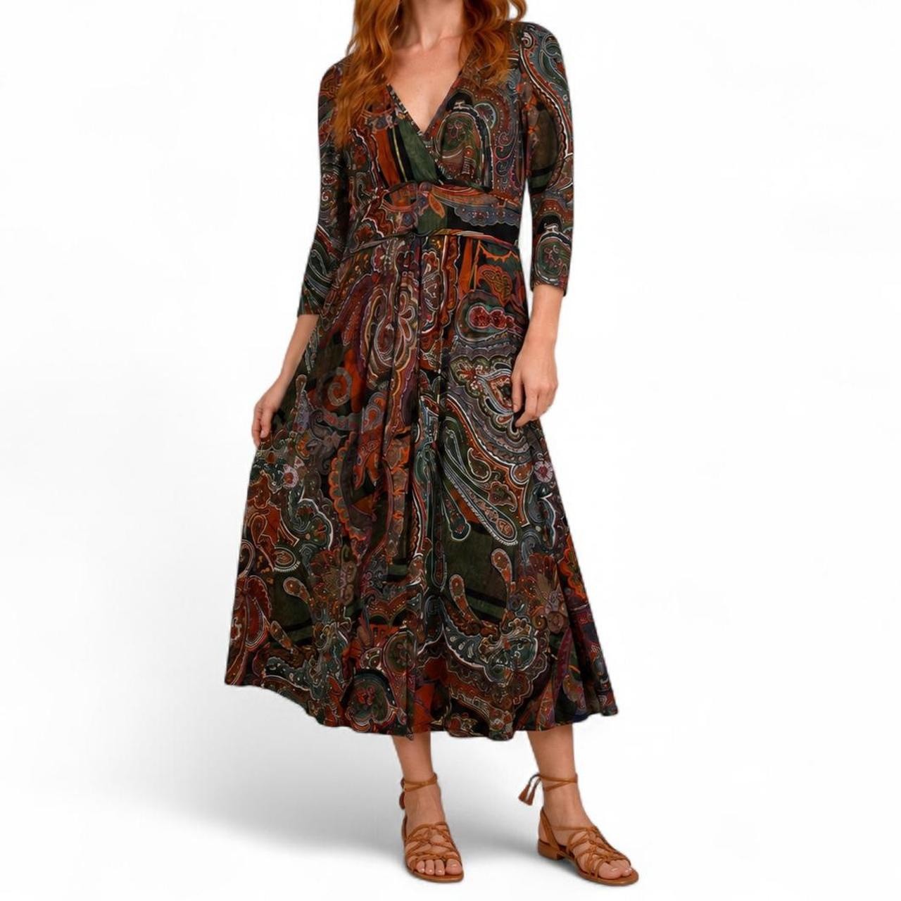 Leona Edmiston Frocks Paisley Midi Dress Multi Size 1 (AU 10)