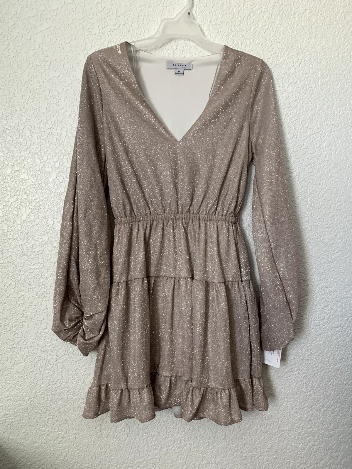 Favlux Fashion light pink Sparkly Dress Size Medium Brand New