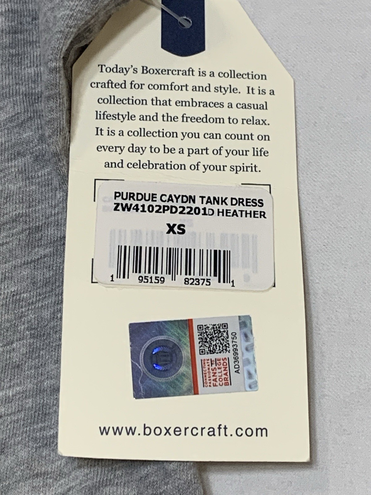 Boxercraft Purdue Boilers Women Tank Dress, Color Grey, Size XS