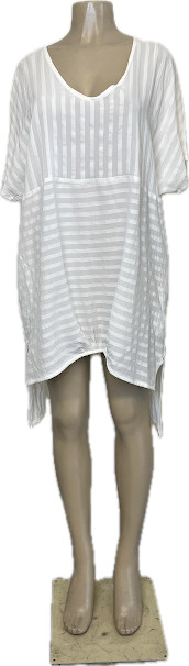 Gershon BRAM Rachine Midi Asymettrical Relaxd Shift Semi-Sheer Dress size XL NWT