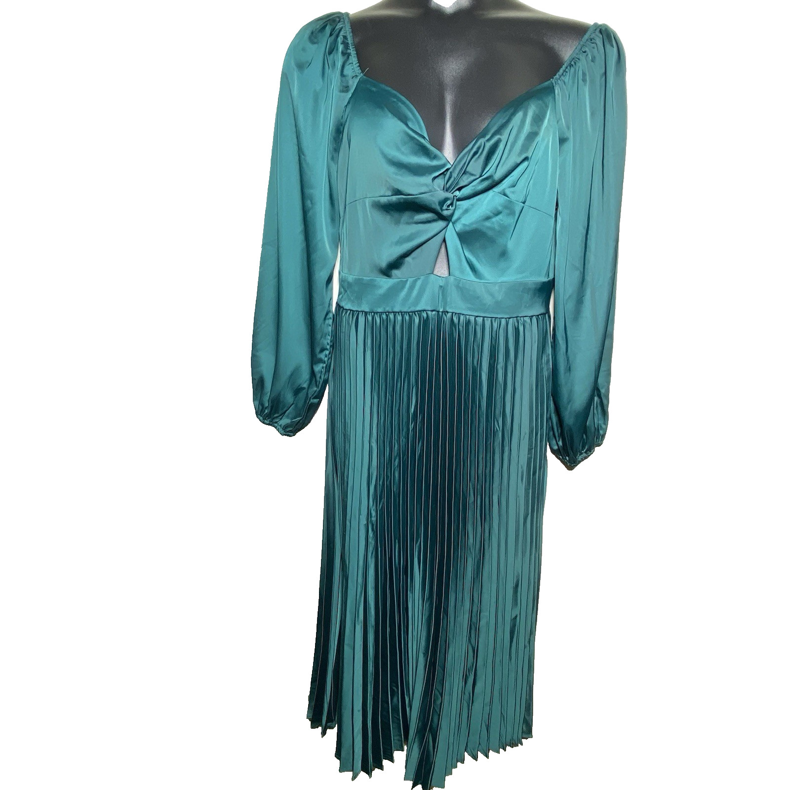 Cupshe Green Size XL Sweetheart Neckline Twist Front Pleated Bottom Maxi Dress