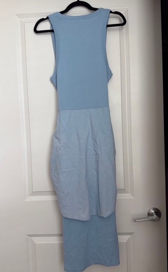 Veronica Beard Odeon Mixed Media Cotton Rib Dress Size L