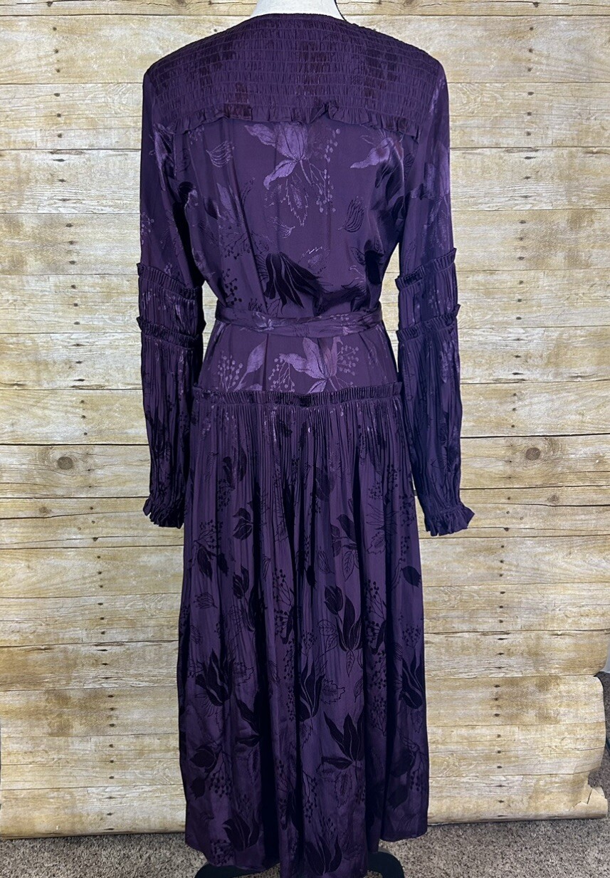 Anthropologie Current Air Long Sleeve Wrap Midi Dress Size M
