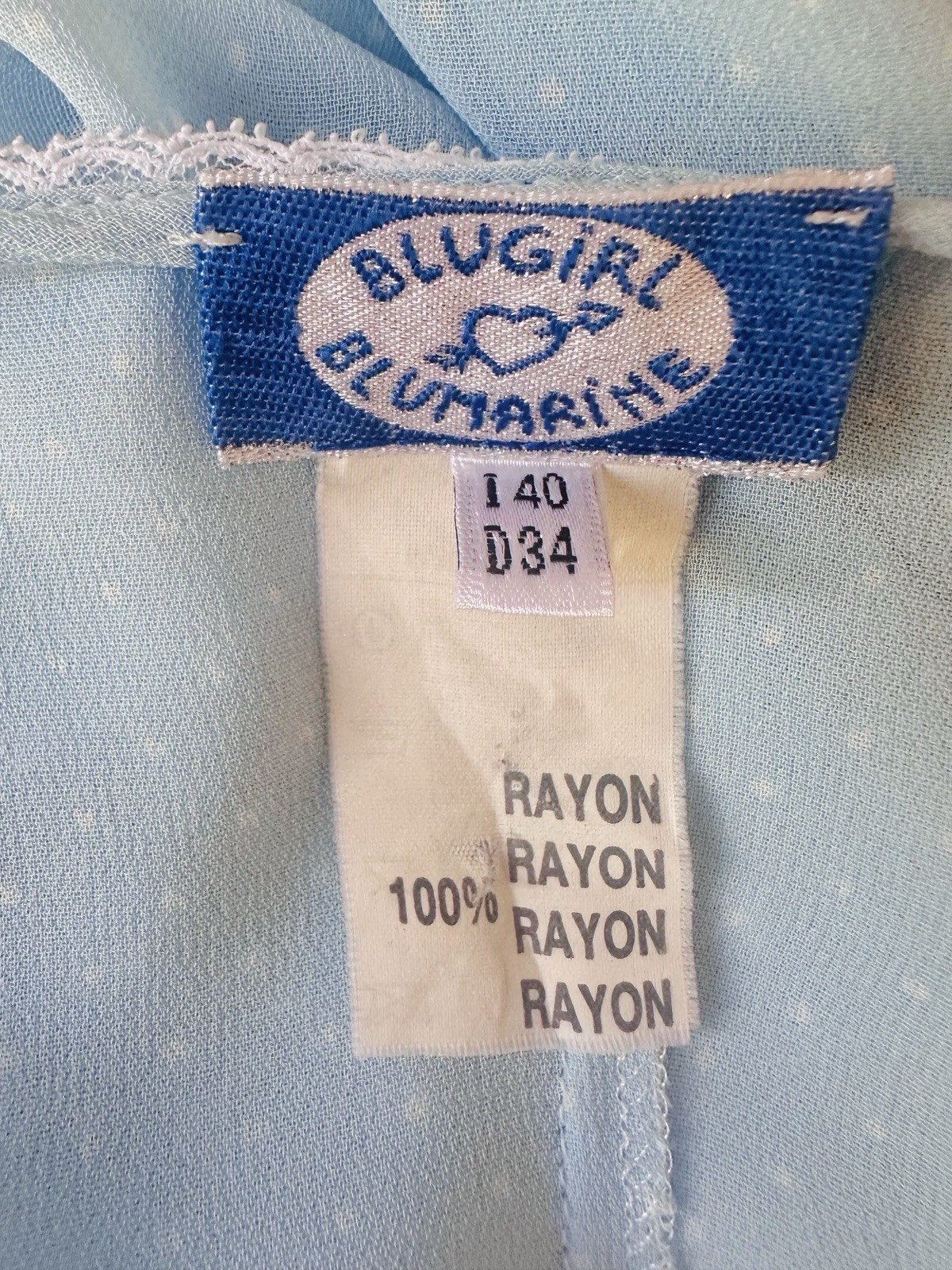 Vintage 2000s BluGirl Blumarine Blue Polka Dot Rayon Slip Dress I40 Y2K Gem💎