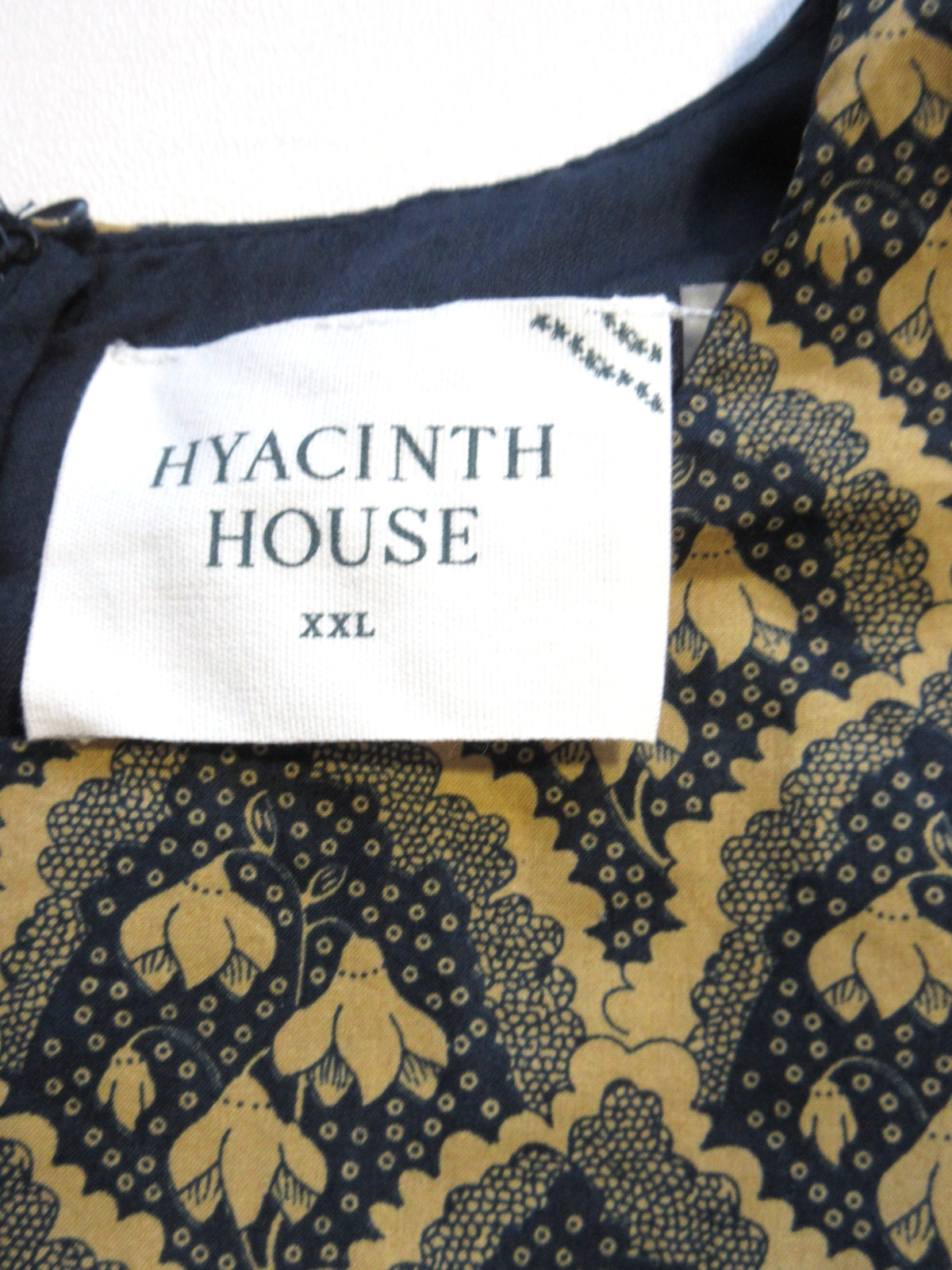 NWT Tuckernuck Hyacinth House Anja in Tan Navy Floral Cotton Midi Dress XXL 2XL