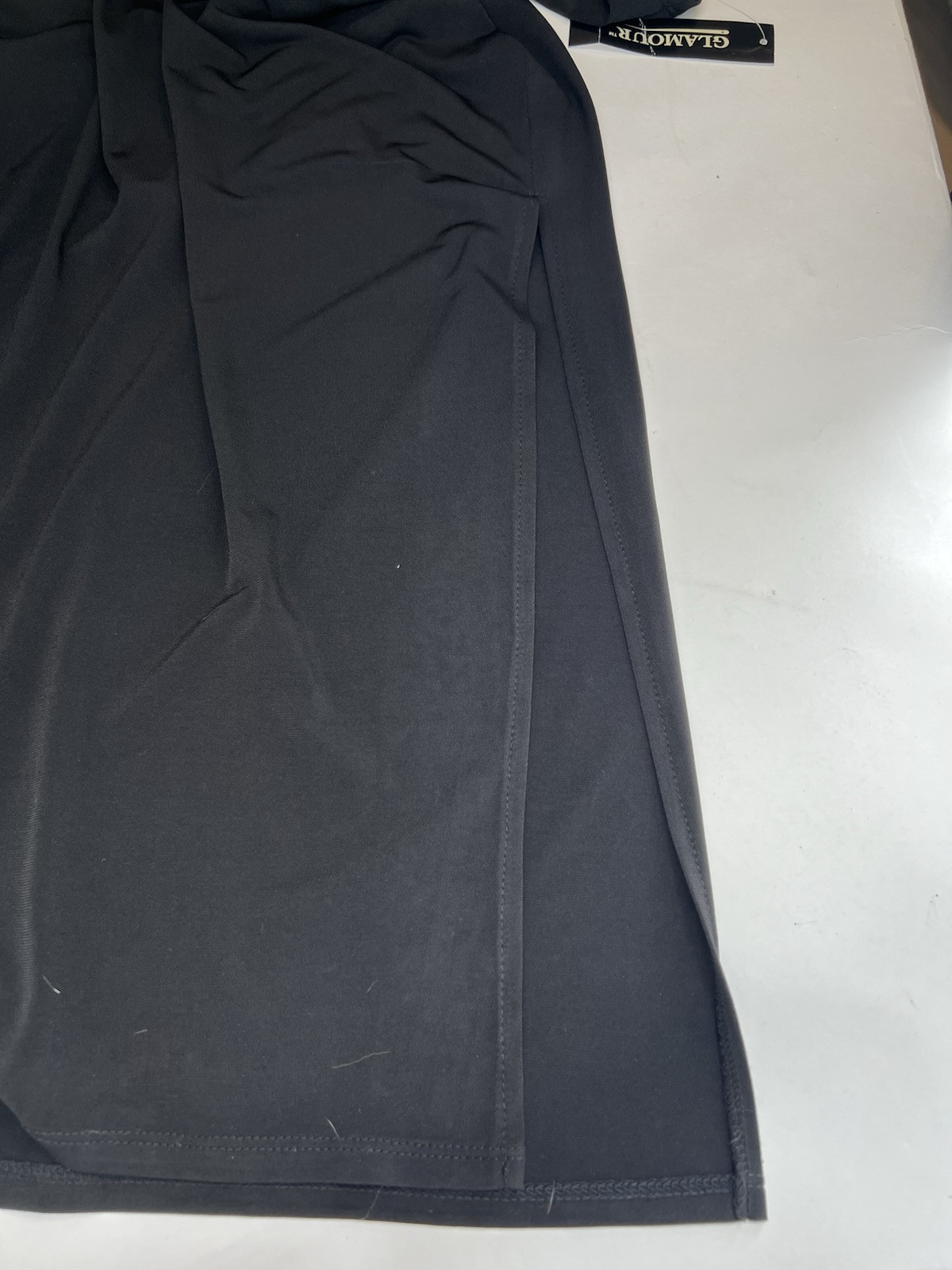 Glamour Black Dress Long Sleeve Stretch Knit Size 10 NWT Originally $80